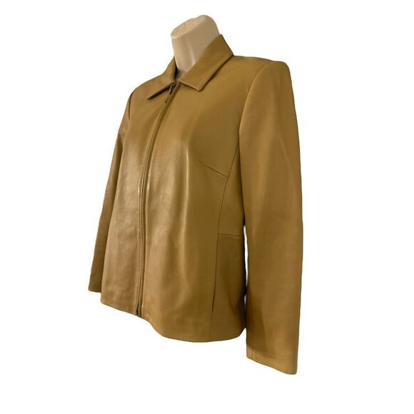 Talbots Tan Leather Jacket - Picture 2 of 10
